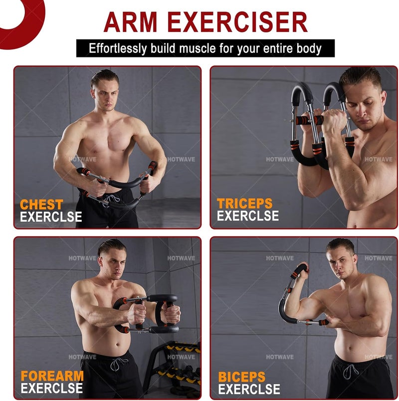 Hot Wave Twister Arm Exerciser,Adjustable Spring Workout Bar, Forearm Triceps Chest Enhanced Exercise Strengthener,Portable Home Fitness Equipment - Image 2